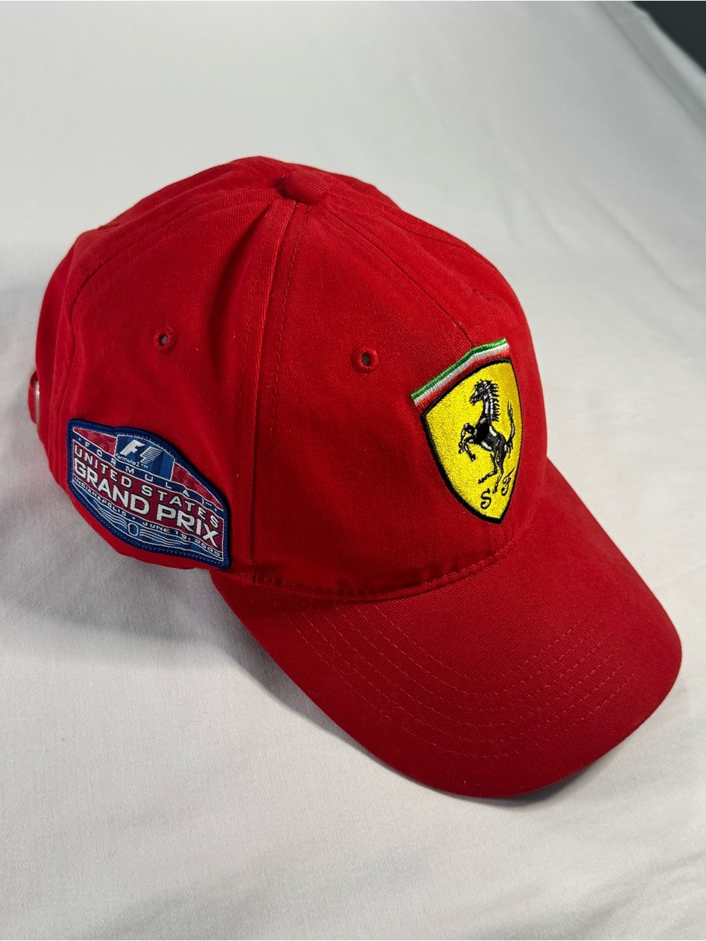Vintage Custom Ferrari F1 Hat 2005 US Grand Prix Indianapolis Patch Strapback